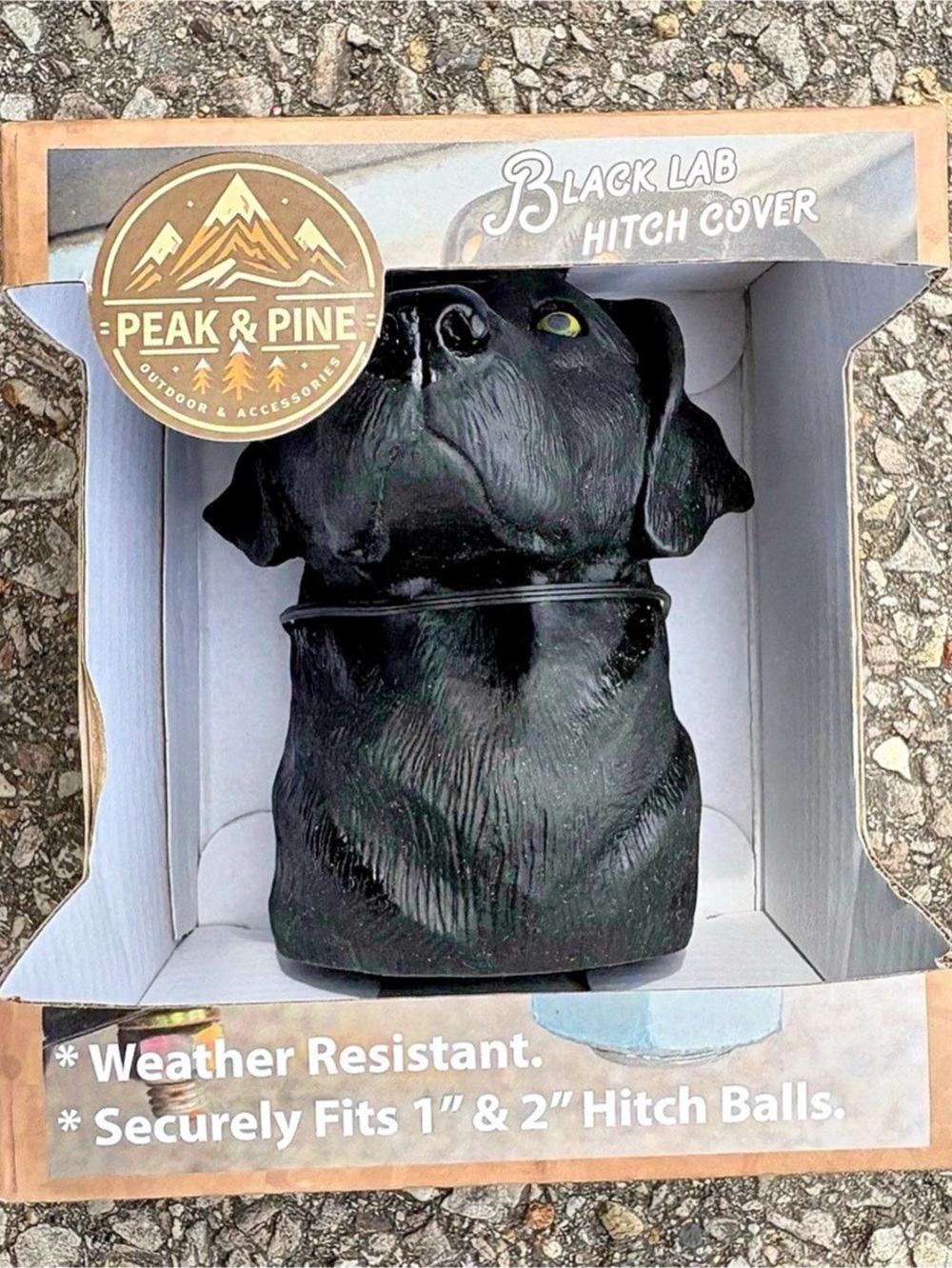 Peak & Pine Black Lab Hitch Cover Black